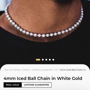Iced out gold ball choker chain